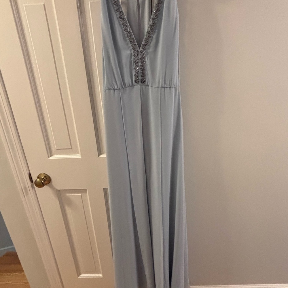 BCBGMaxAzria Blue Kristyn Plunging V-Neck T-Back Dress Women’s Size 8